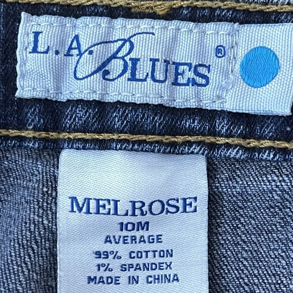 L. A. BLUES Women's Blue Denim Jeans Size 10M Stretch Boot Cut Mid Rise - Picture 6 of 10
